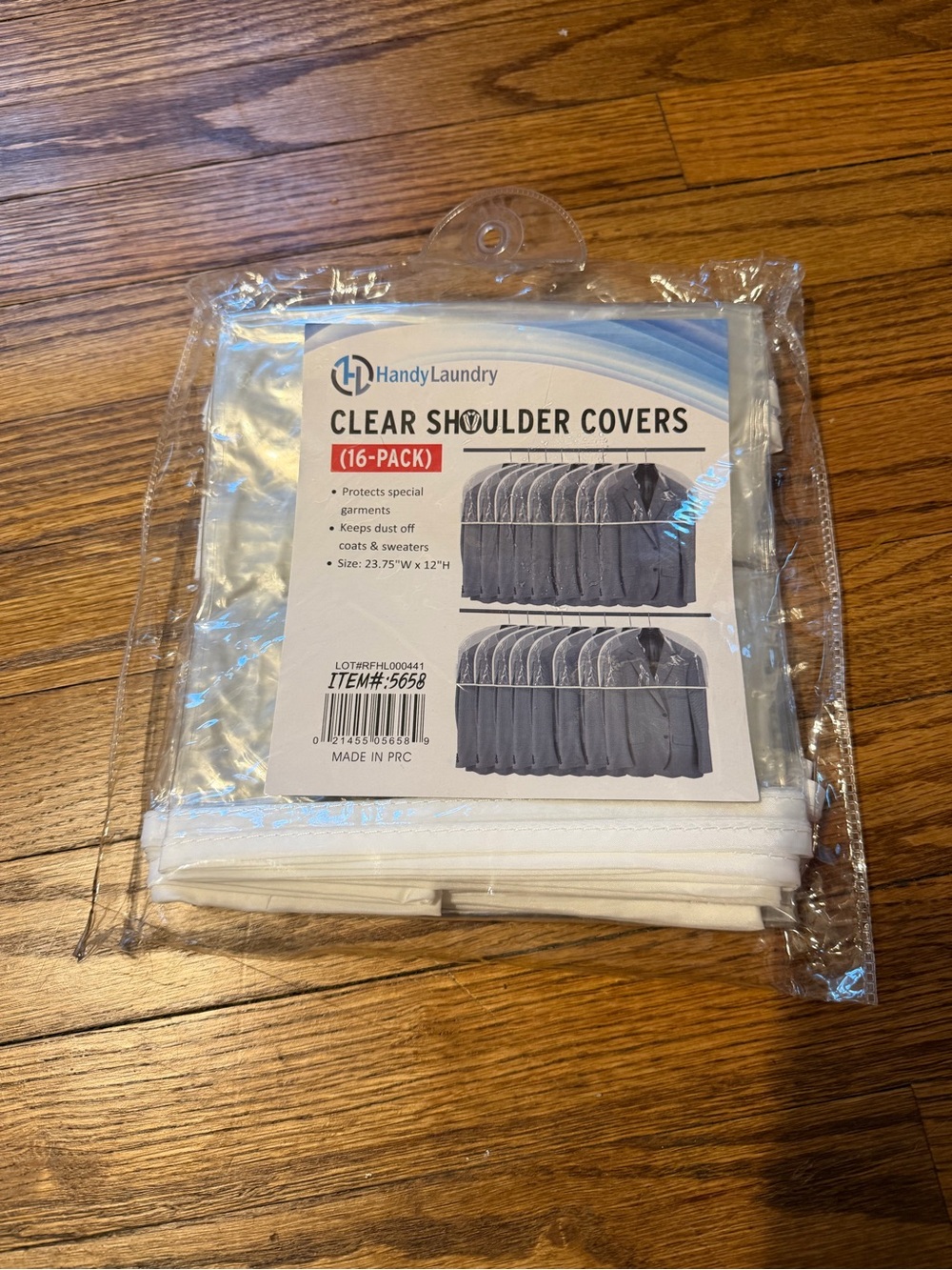 Laundry By Shelli Segal Clear Shoulder Covers with White Trim - 16 Pack